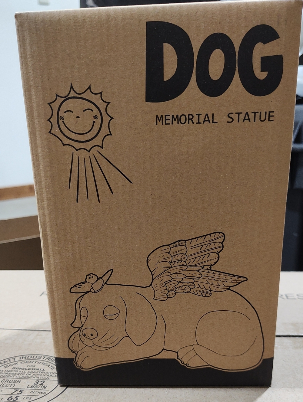 Dog Memorial Statue - Solar- New